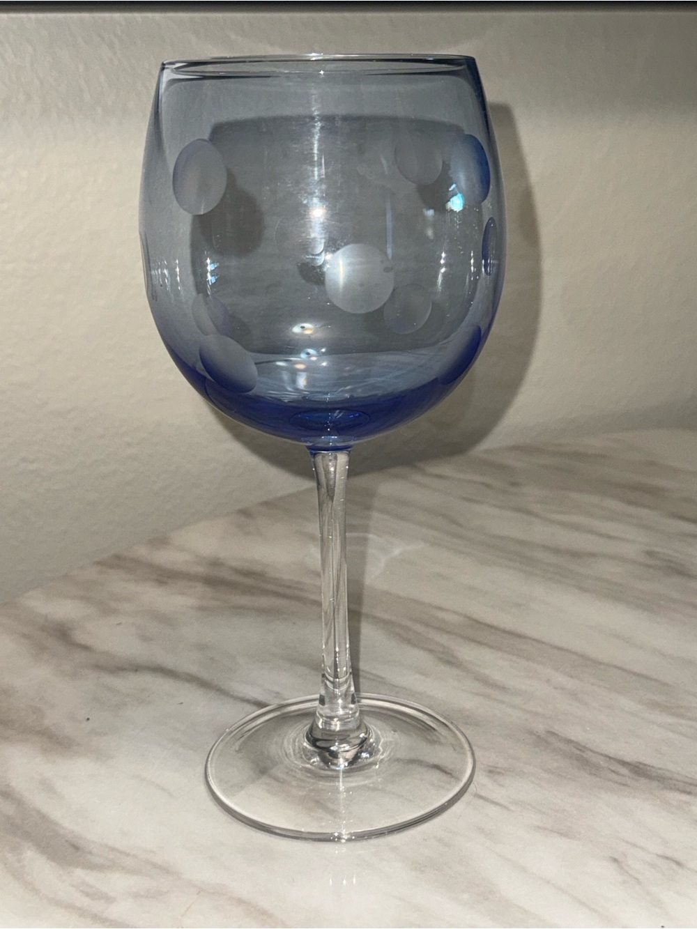 Polka Dot by WATERFORD CRYSTAL blue all purpose wine 10 oz